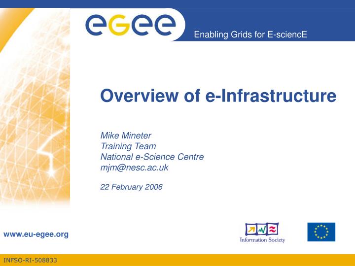 overview of e infrastructure