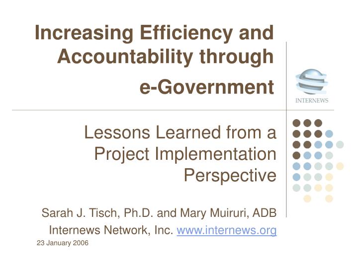 increasing efficiency and accountability through e government