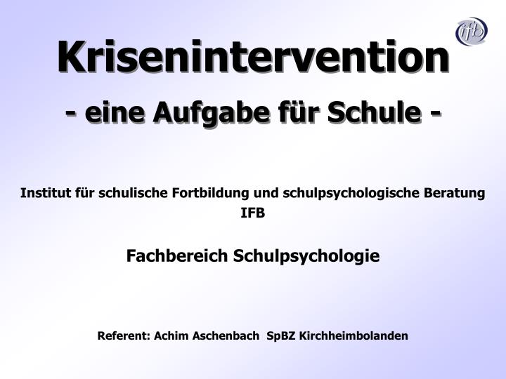 krisenintervention eine aufgabe f r schule