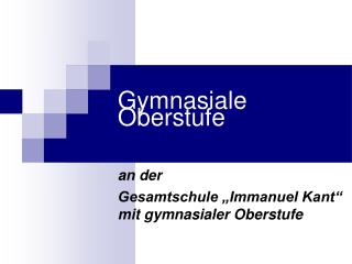 an der gesamtschule immanuel kant mit gymnasialer oberstufe