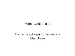 fenilzetonuria