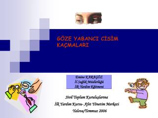 GÖZE YABANCI CİSİM KAÇMALARI