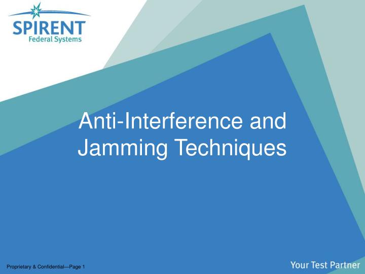 anti interference and jamming techniques
