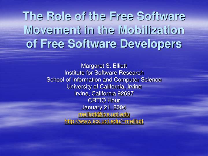 the role of the free software movement in the mobilization of free software developers