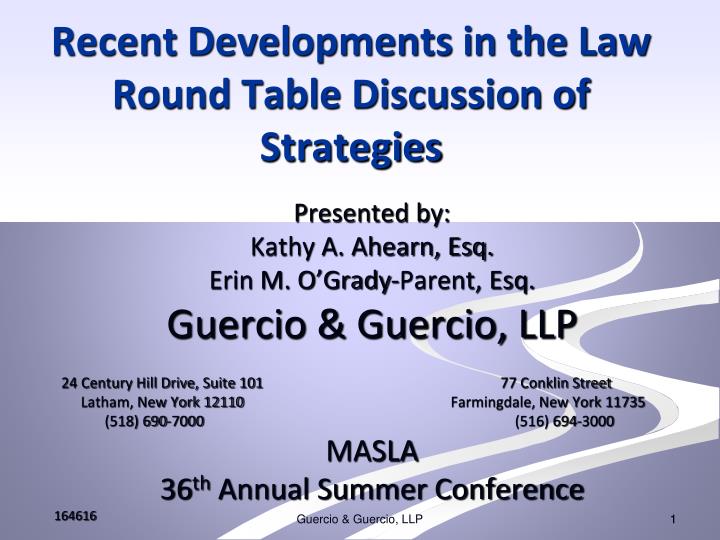recent developments in the law round table discussion of strategies