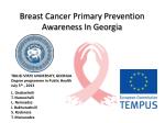 Breast Cancer Primary Prevention Awareness In Georgia - slide 1