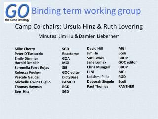 Binding term working group