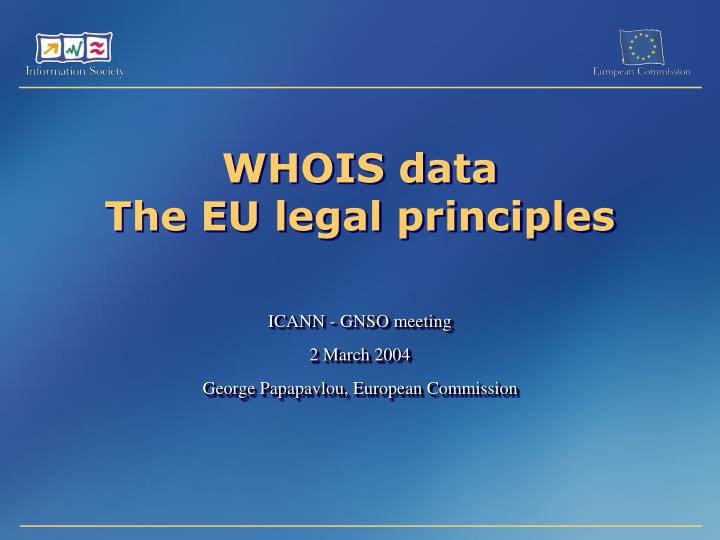 whois data the eu legal principles