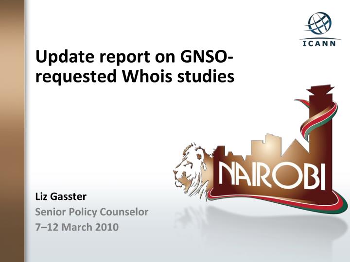 update report on gnso requested whois studies
