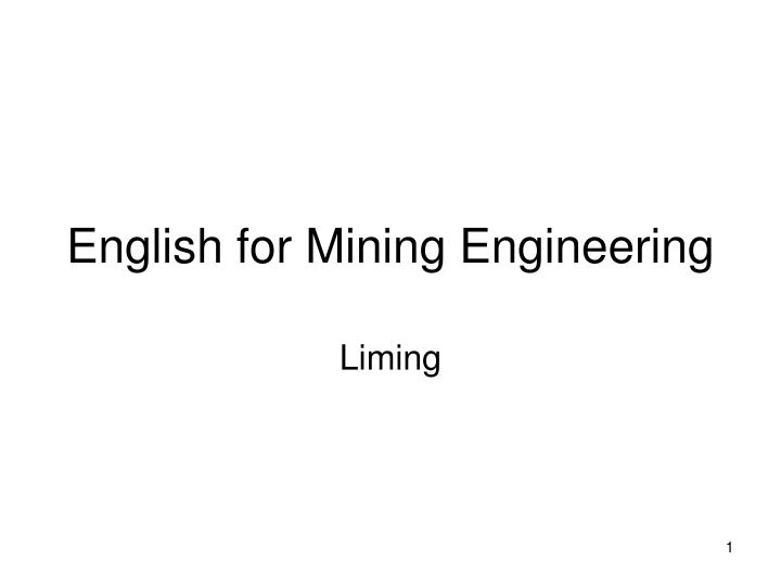 english for mining engineering