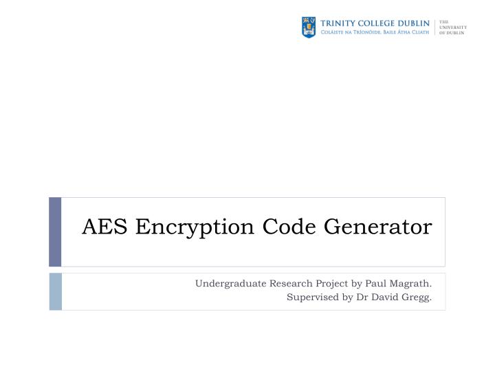 aes encryption code generator