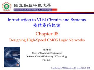 Chapter 08 Designing High-Speed CMOS Logic Networks
