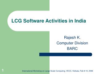 LCG Software Activities in India