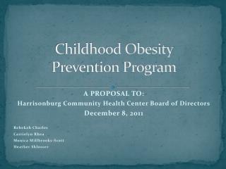 Childhood Obesity Prevention Program