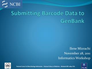 Submitting Barcode Data to GenBank