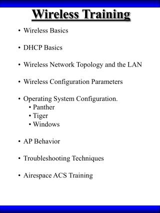 Wireless Training