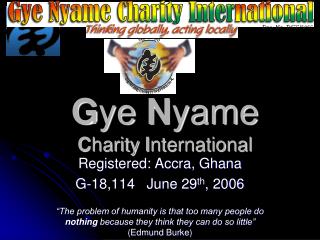 G ye N yame C harity I nternational