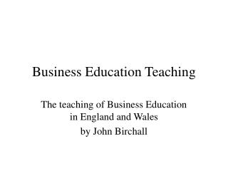 Business Education Teaching