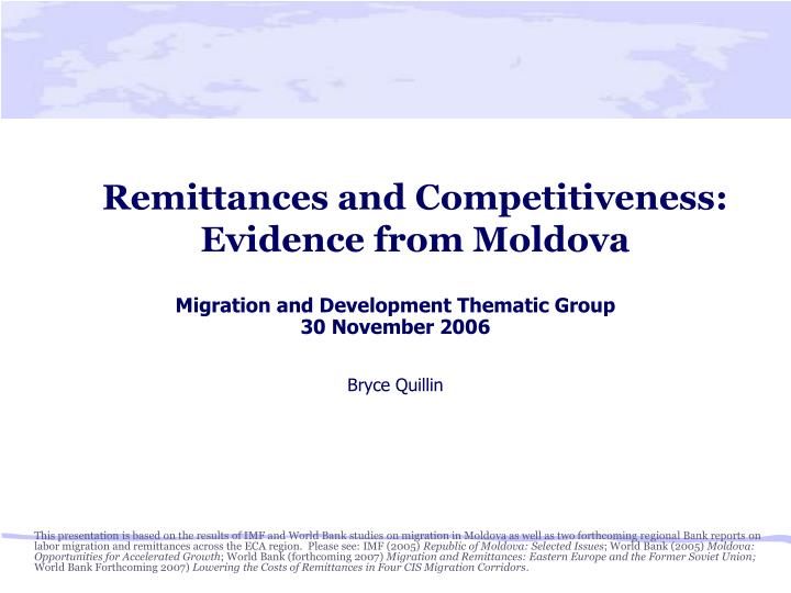 remittances and competitiveness evidence from moldova