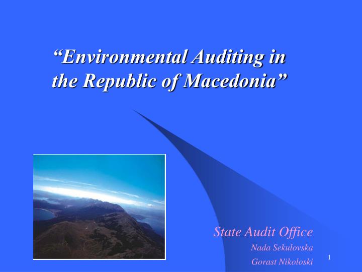 environmental auditing in the republic of macedonia