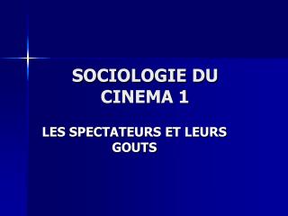 sociologie du cinema 1
