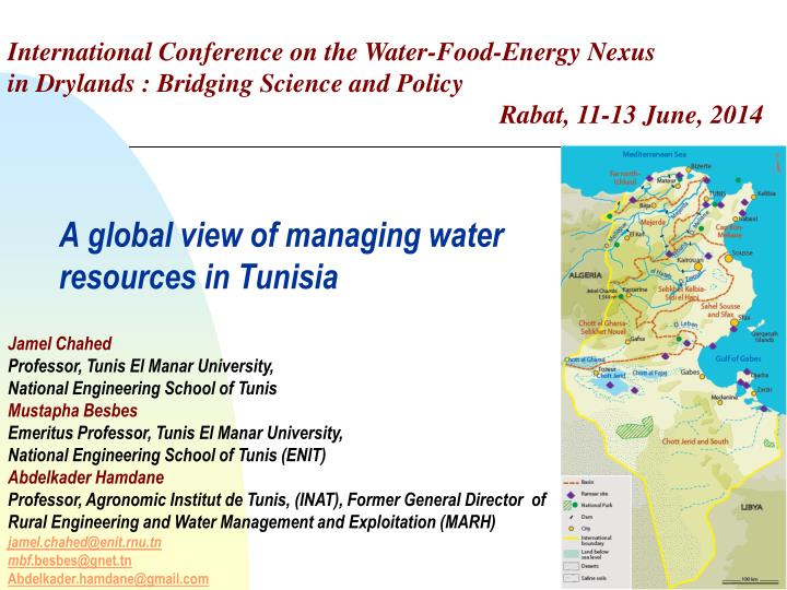 a global view of managing water resources in tunisia
