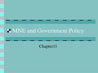 MNE and Government Policy
