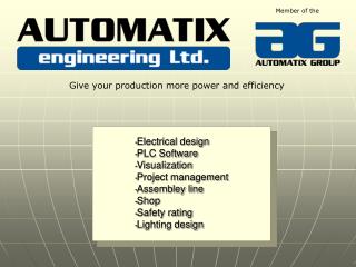 Electrical design PLC Software Visualization Project management Assembley line Shop Safety rating