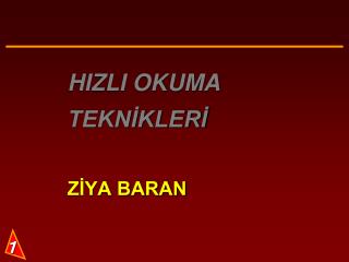 hizli okuma tekn kler z ya baran