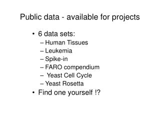 Public data - available for projects