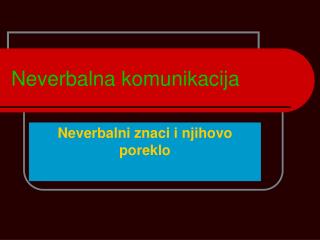 neverbalna komunikacija