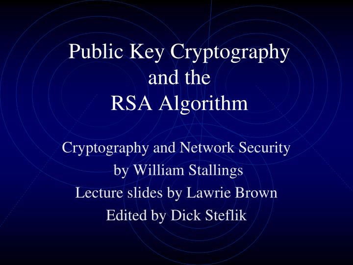 public key cryptography and the rsa algorithm
