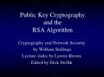 Public Key Cryptography and the RSA Algorithm - slide 1