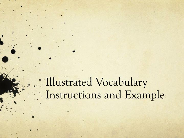 illustrated vocabulary instructions and example