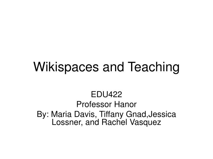 wikispaces and teaching