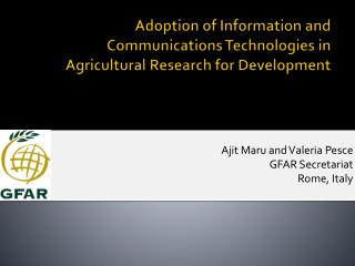 Adoption of Information and Communications Technologies in Agricultural Research for Development