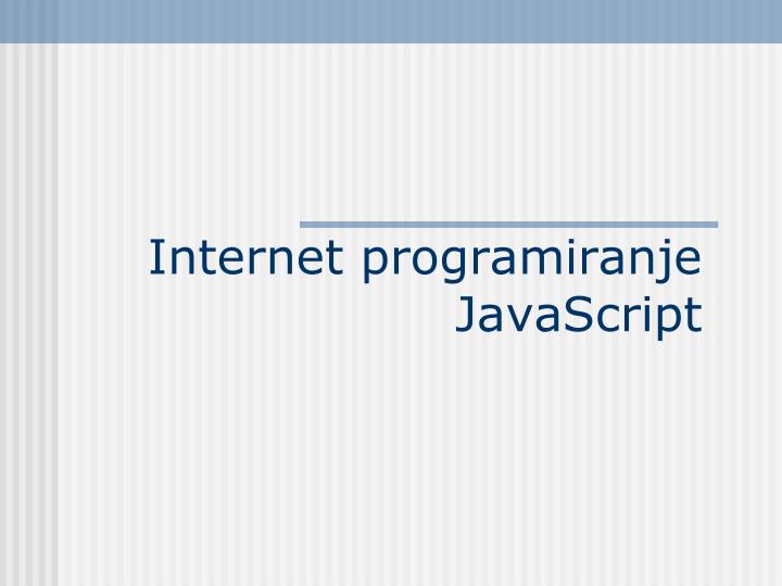 internet programiranje javascript