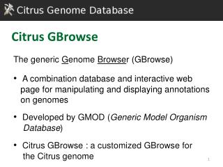 The generic G enome Browse r (GBrowse)