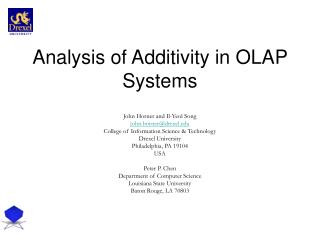 Analysis of Additivity in OLAP Systems