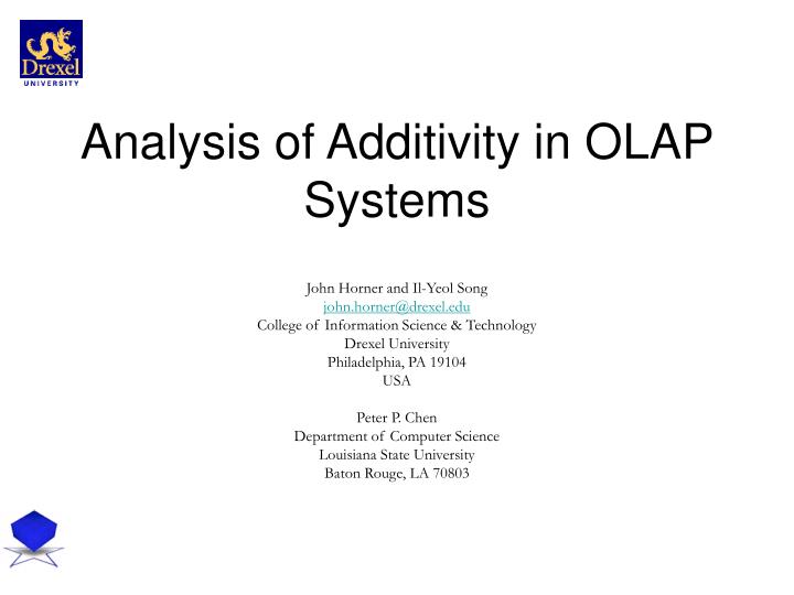 analysis of additivity in olap systems