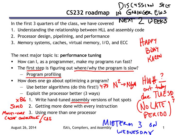 cs232 roadmap