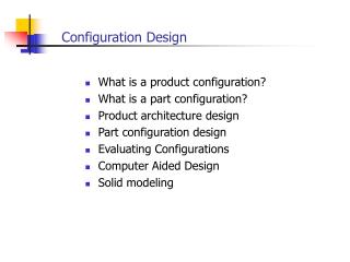Configuration Design
