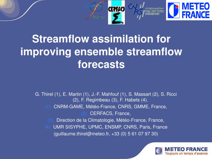 streamflow assimilation for improving ensemble streamflow forecasts