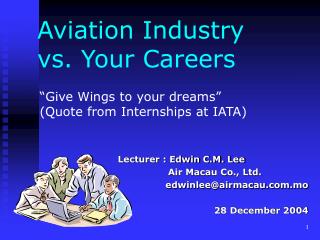 Aviation Industry vs. Your Careers
