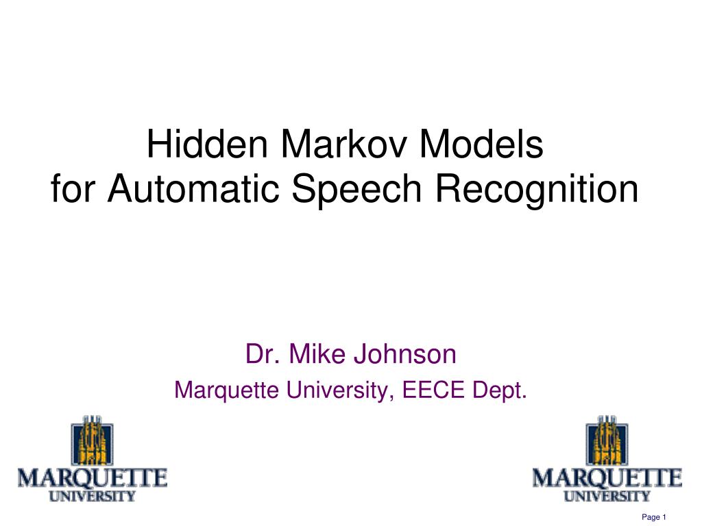 PPT - Hidden Markov Models for Automatic Speech Recognition PowerPoint ...