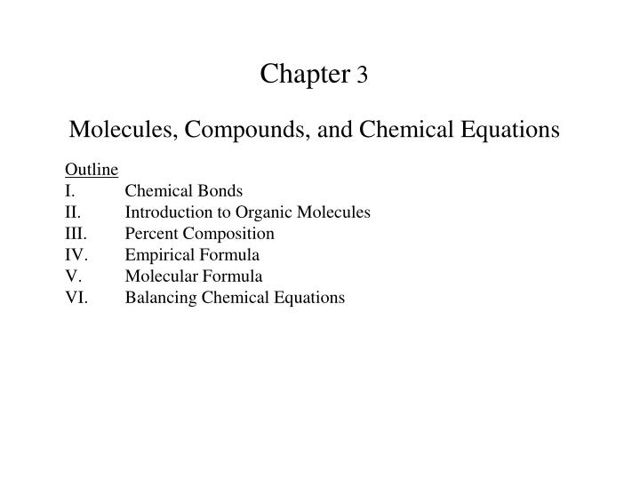 molecules compounds and chemical equations
