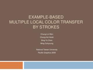 EXAMPLE-BASED MULTIPLE LOCAL COLOR TRANSFER BY STROKES