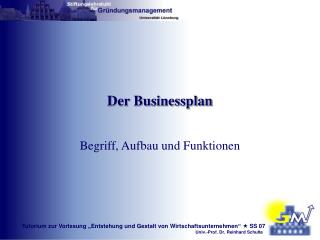 der businessplan