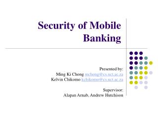 Security of Mobile Banking