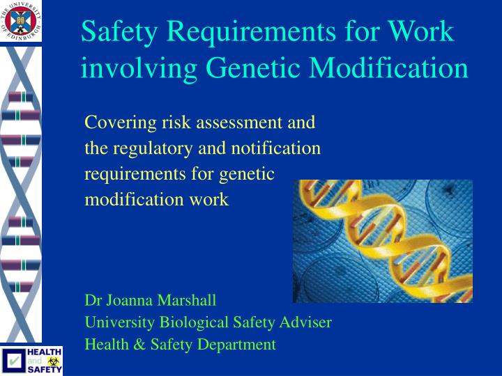 safety requirements for work involving genetic modification